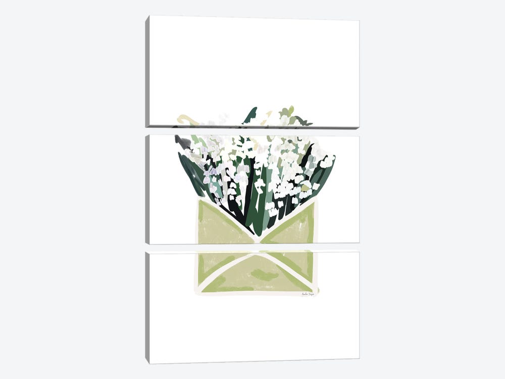 Flower Envelope by Amelia Noyes 3-piece Canvas Print
