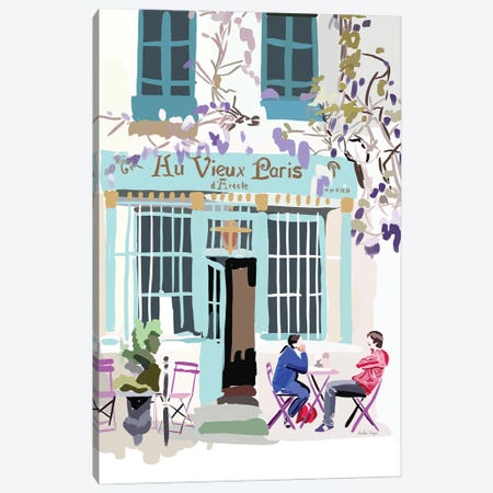 French Cafe Canvas Print #NOY55} by Amelia Noyes Art Print