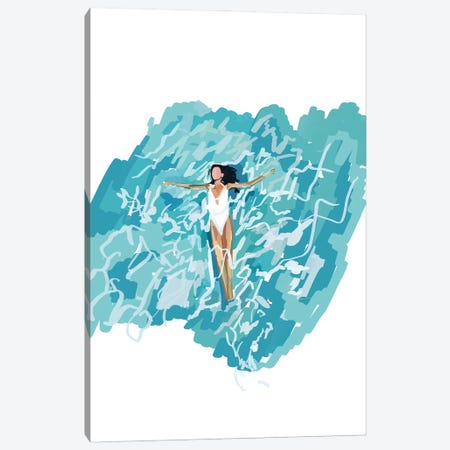 Girl Floating Canvas Print #NOY57} by Amelia Noyes Canvas Art Print