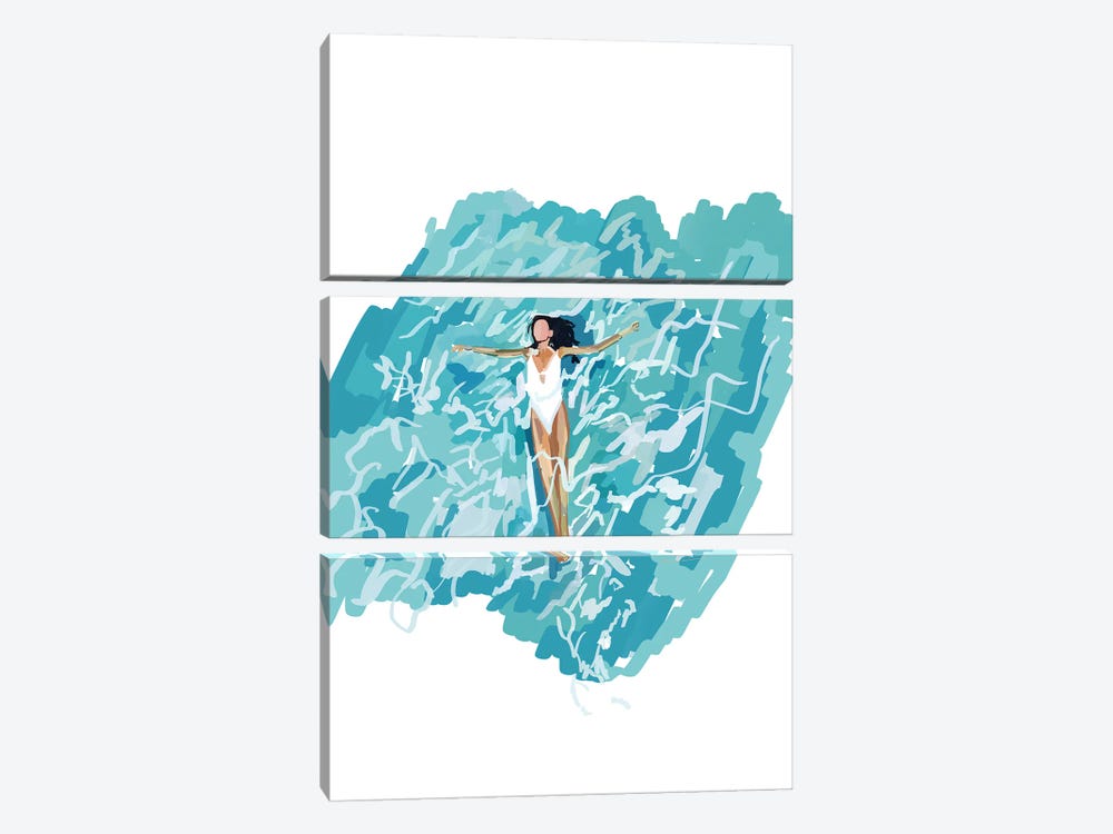 Girl Floating by Amelia Noyes 3-piece Canvas Print
