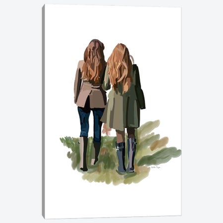 Girls Walking Canvas Print #NOY61} by Amelia Noyes Canvas Art Print