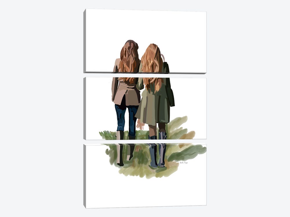 Girls Walking by Amelia Noyes 3-piece Canvas Art