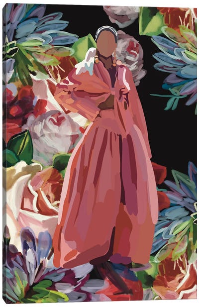 Pink Floral Canvas Art Print - Amelia Noyes