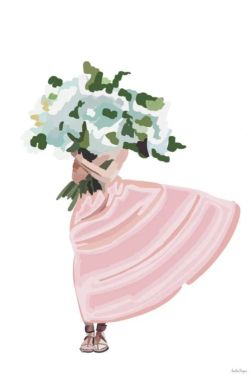Pink Flower Dress by Amelia Noyes wall art