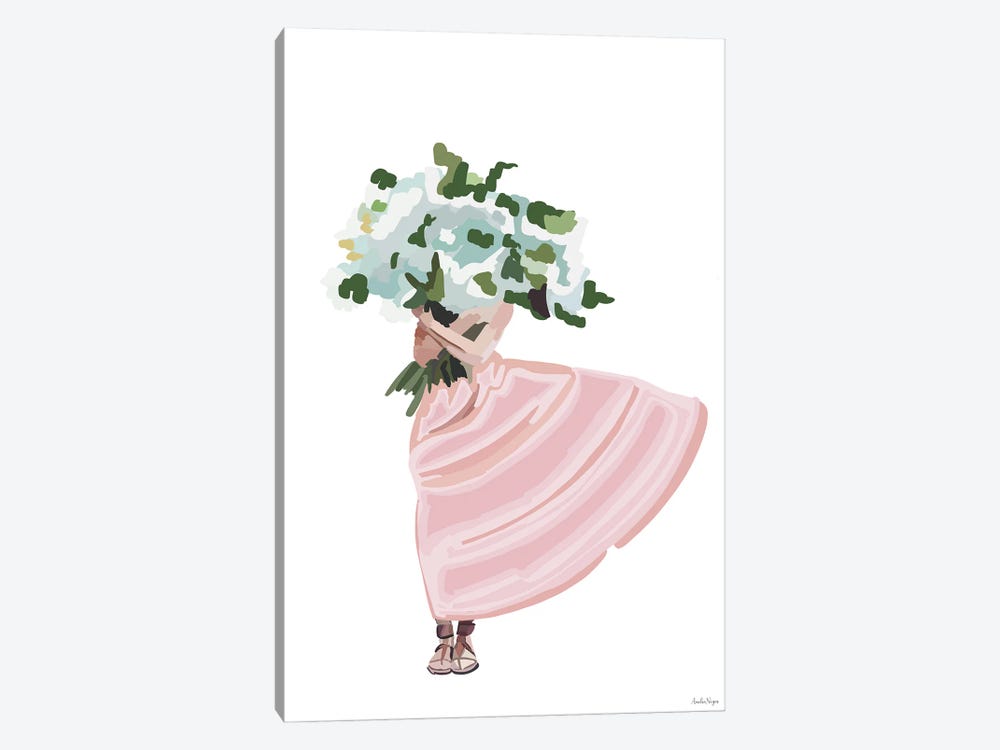 Pink Flower Dress by Amelia Noyes 1-piece Canvas Art Print