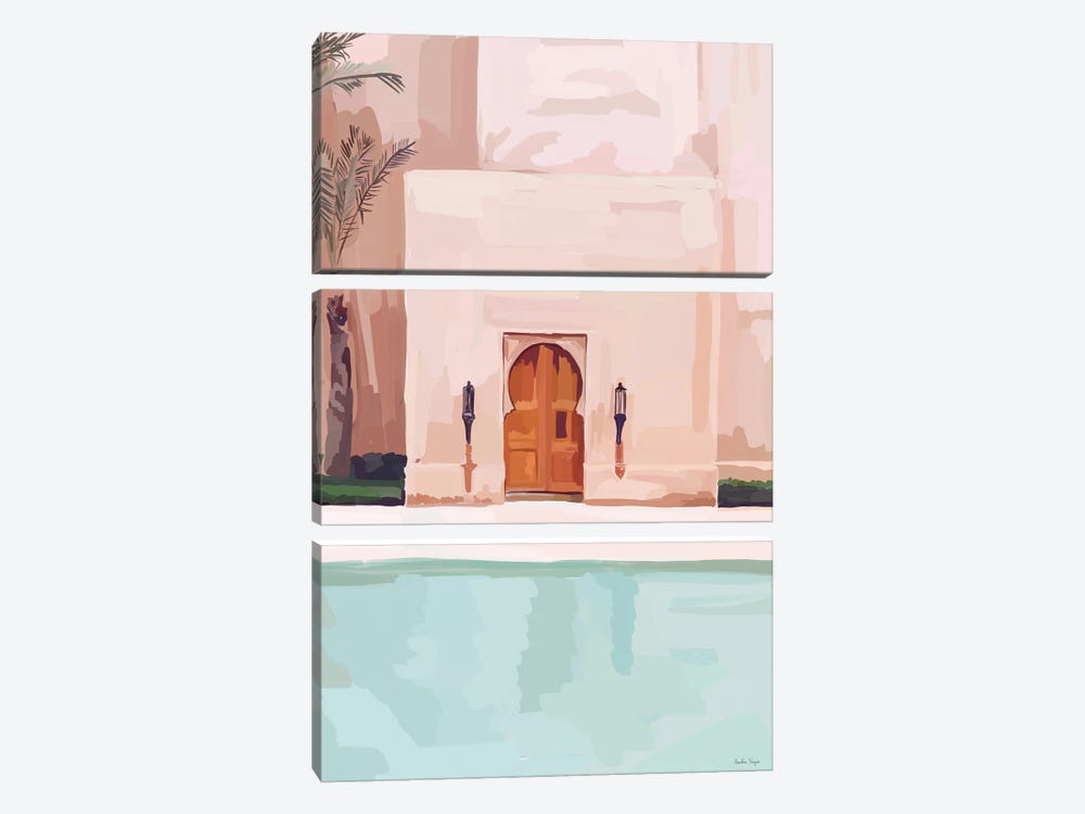 Pink Hotel by Amelia Noyes 3-piece Canvas Print