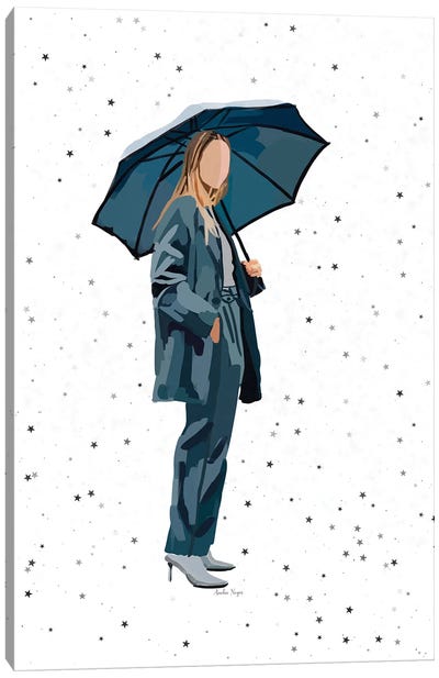 Raining Stars Canvas Art Print - Women's Coat & Jacket Art