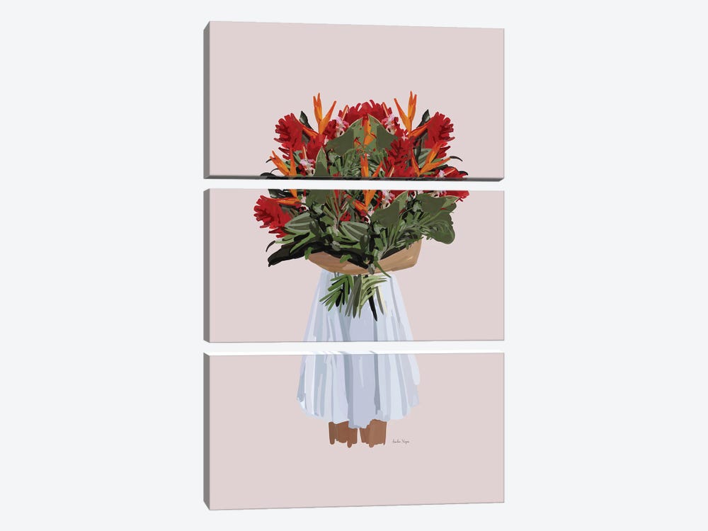 Red Flowers by Amelia Noyes 3-piece Canvas Wall Art