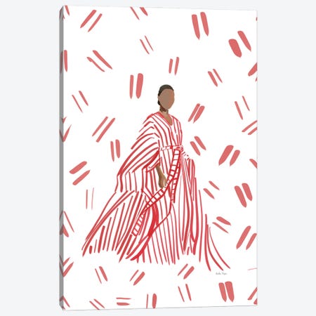 Red Gown Fashionista Canvas Print #NOY90} by Amelia Noyes Canvas Art