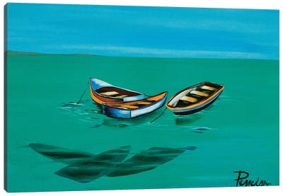 Gone For lunch Canvas Art Print - Rowboat Art