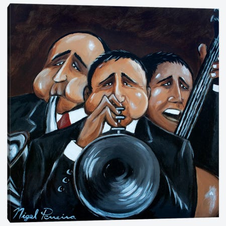 Jazz Trio Canvas Print #NPE15} by Nigel Perreira Canvas Artwork