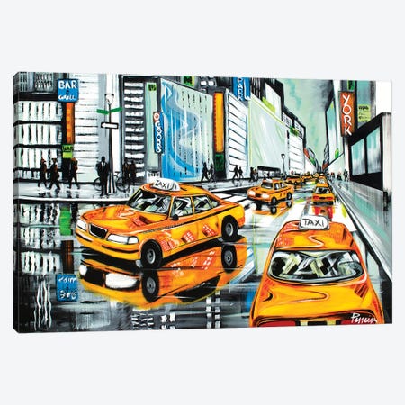New York City Cabs Canvas Print #NPE20} by Nigel Perreira Canvas Art
