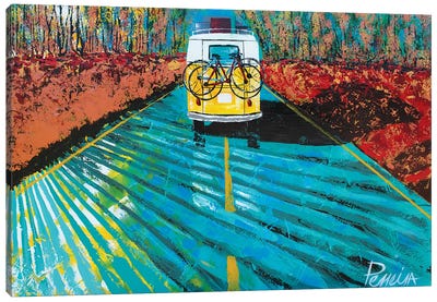 Road Trip Canvas Art Print - Bicycle Art