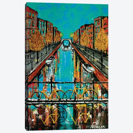 Colorful Canal Canvas Print #NPE8} by Nigel Perreira Canvas Print