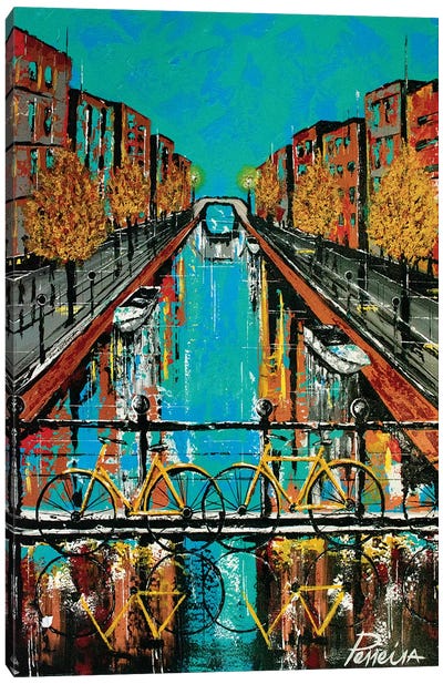 Colorful Canal Canvas Art Print - Nigel Perreira