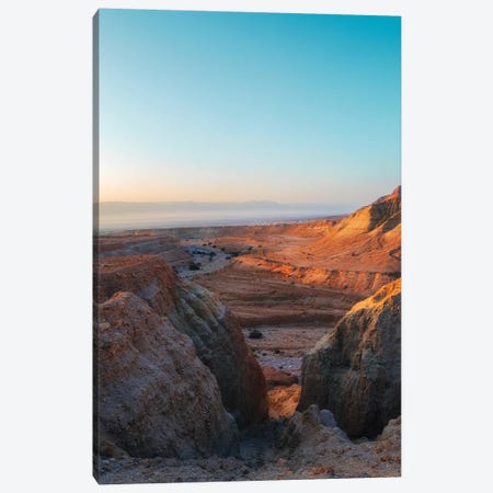 First Light Over Desert Canvas Print #NPH15} by Nirs Photography Canvas Print