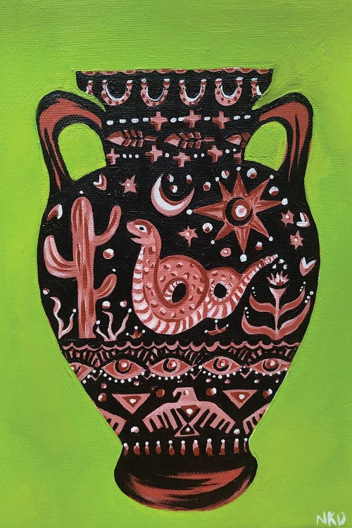 Wild West Rattlesnake Vase by Nicoleta Paints wall art