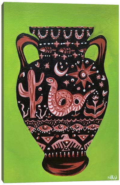 Wild West Rattlesnake Vase Canvas Art Print - Nicoleta Paints
