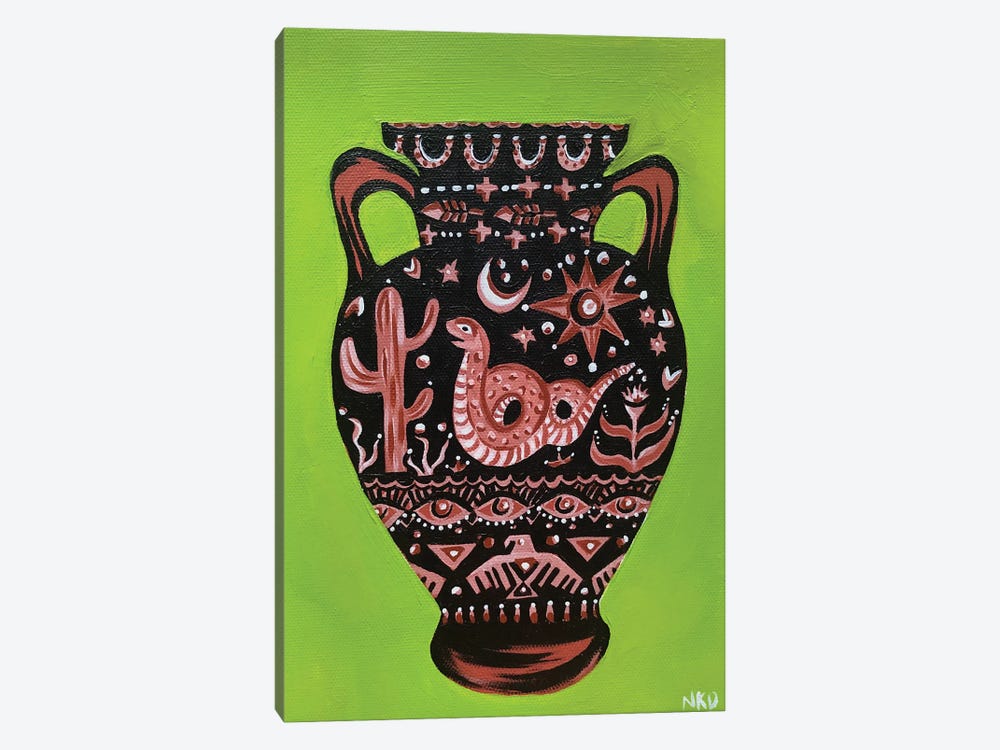 Wild West Rattlesnake Vase by Nicoleta Paints 1-piece Canvas Print