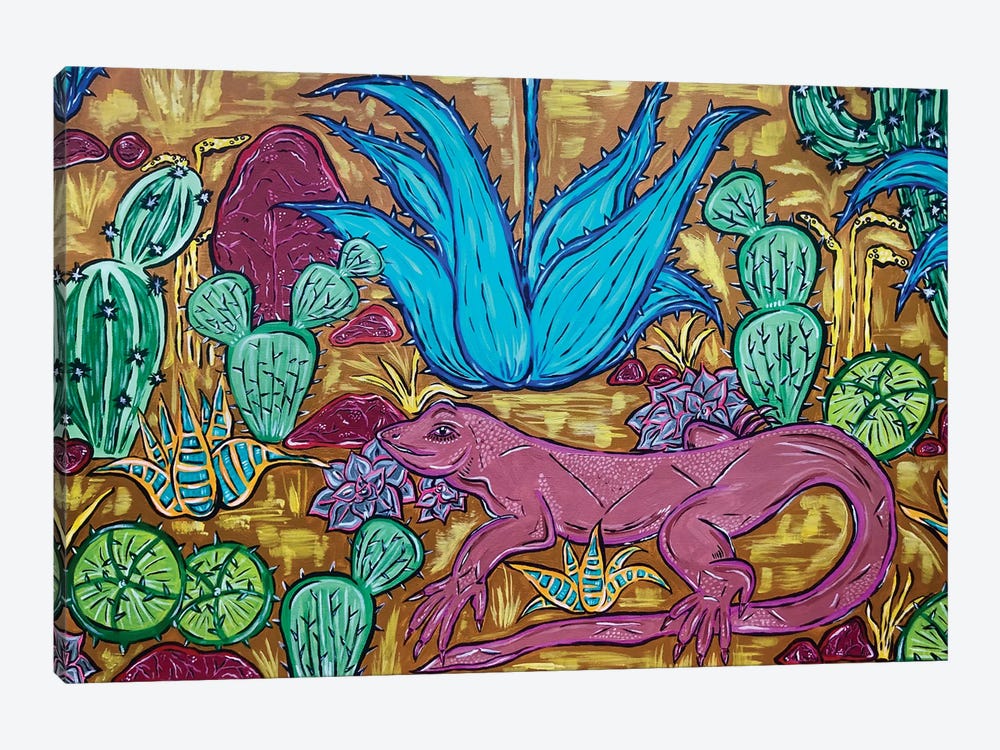 Lizard In The Desert by Nicoleta Paints 1-piece Canvas Artwork