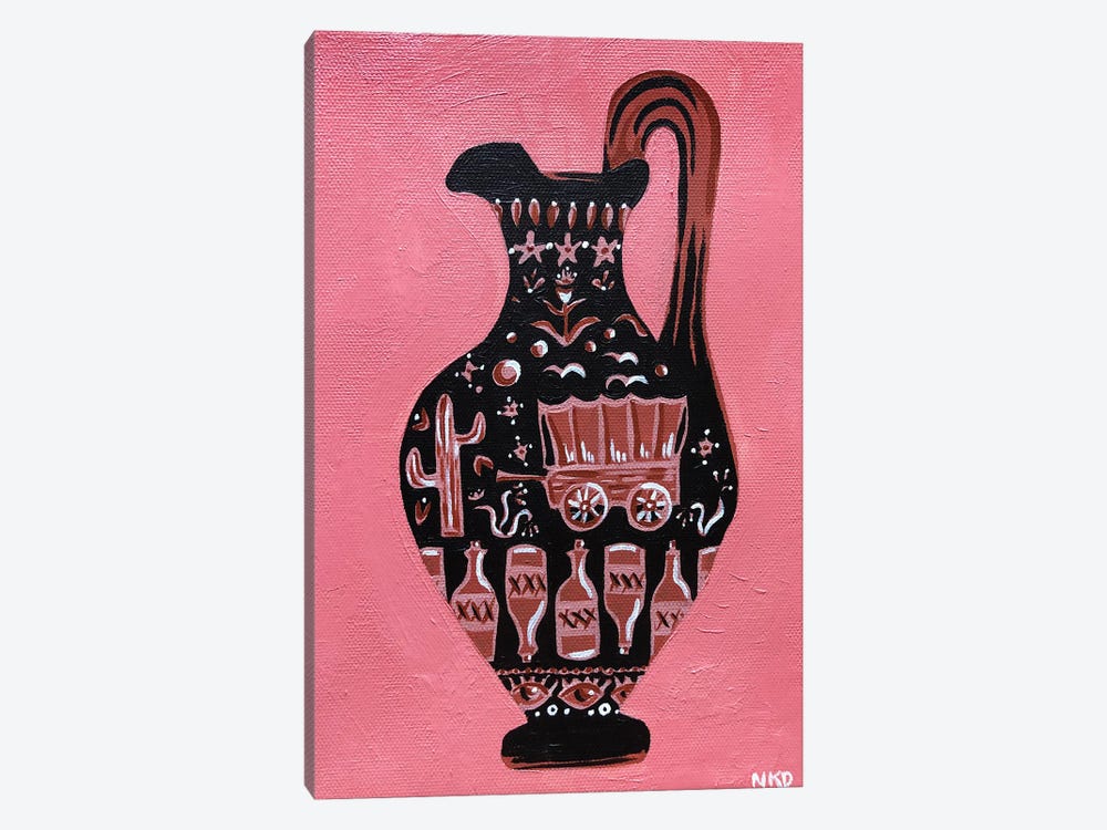 Wild West Wagon Vase by Nicoleta Paints 1-piece Canvas Art
