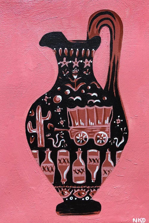 Wild West Wagon Vase by Nicoleta Paints wall art