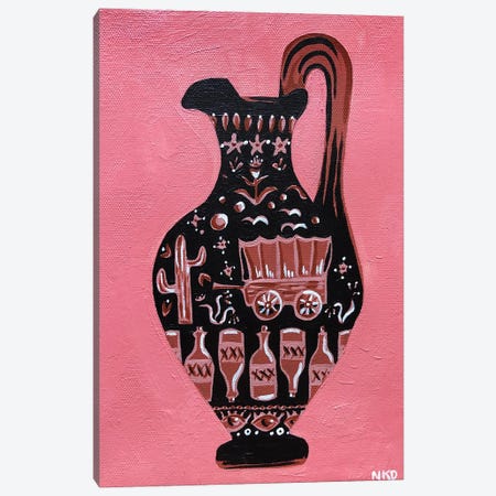 Wild West Wagon Vase Canvas Print #NPN15} by Nicoleta Paints Canvas Art Print