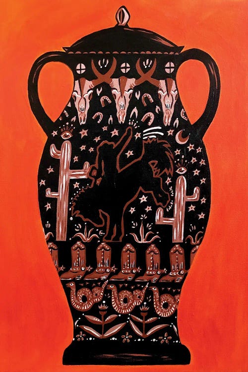 Wild West Rodeo Vase by Nicoleta Paints wall art