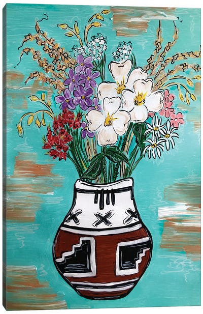 Colorado Wildflowers Canvas Art Print - Pottery Still Life
