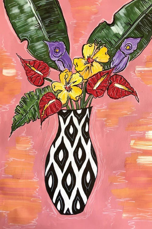 Tropical Flower Medley by Nicoleta Paints wall art