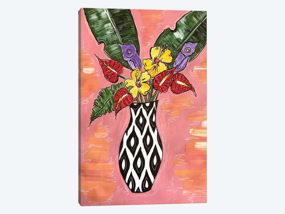 Tropical Flower Medley by Nicoleta Paints 1-piece Canvas Artwork
