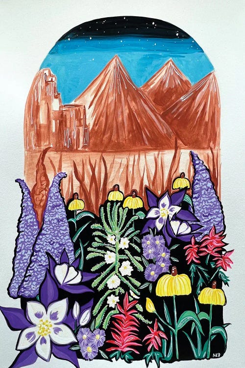 Colorado Wildflowers And Mountain Scene