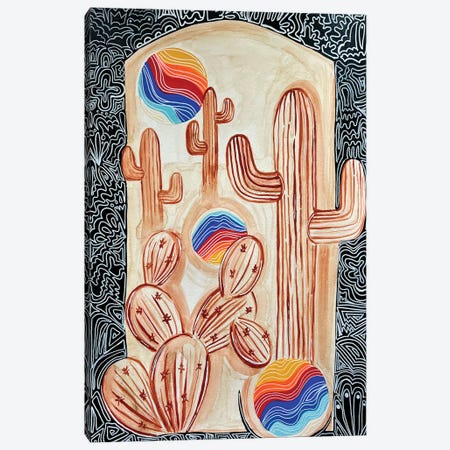 Coffee Cacti Canvas Print #NPN23} by Nicoleta Paints Art Print