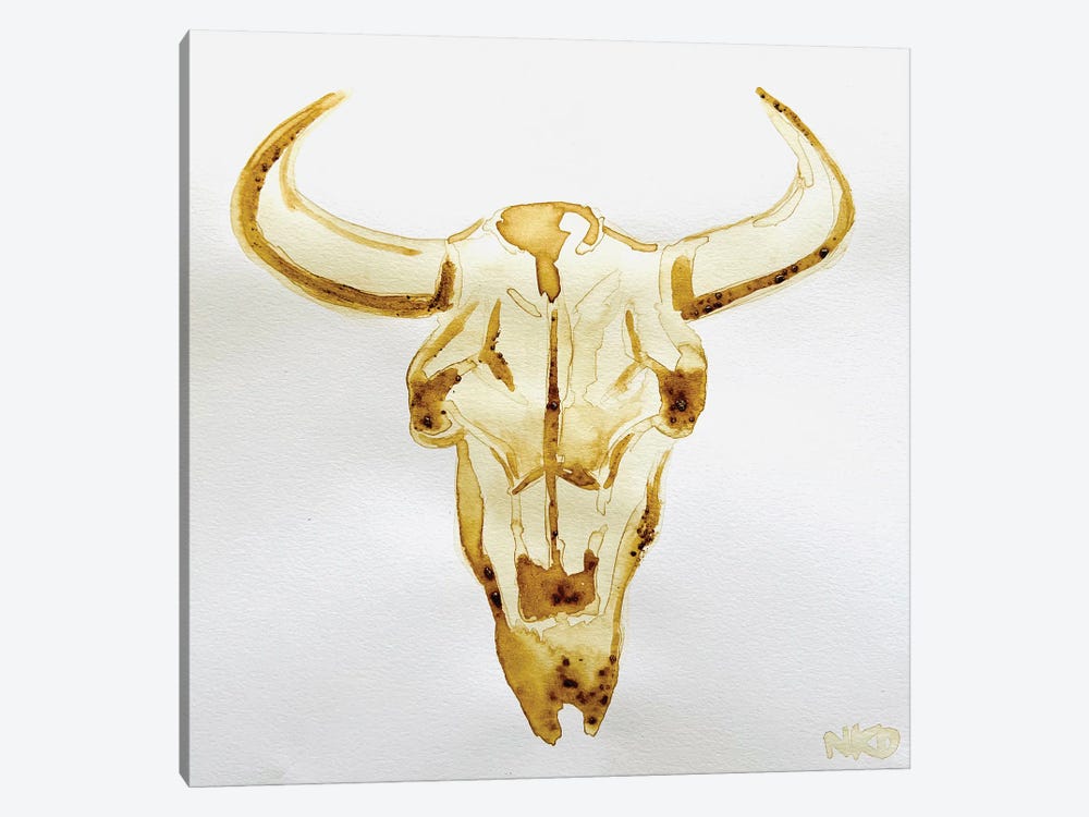 Coffee Cow Skull by Nicoleta Paints 1-piece Art Print
