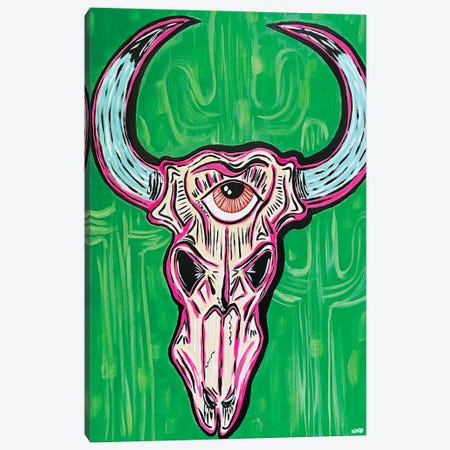 All Seeing Eye Cow Skull Canvas Print #NPN28} by Nicoleta Paints Art Print