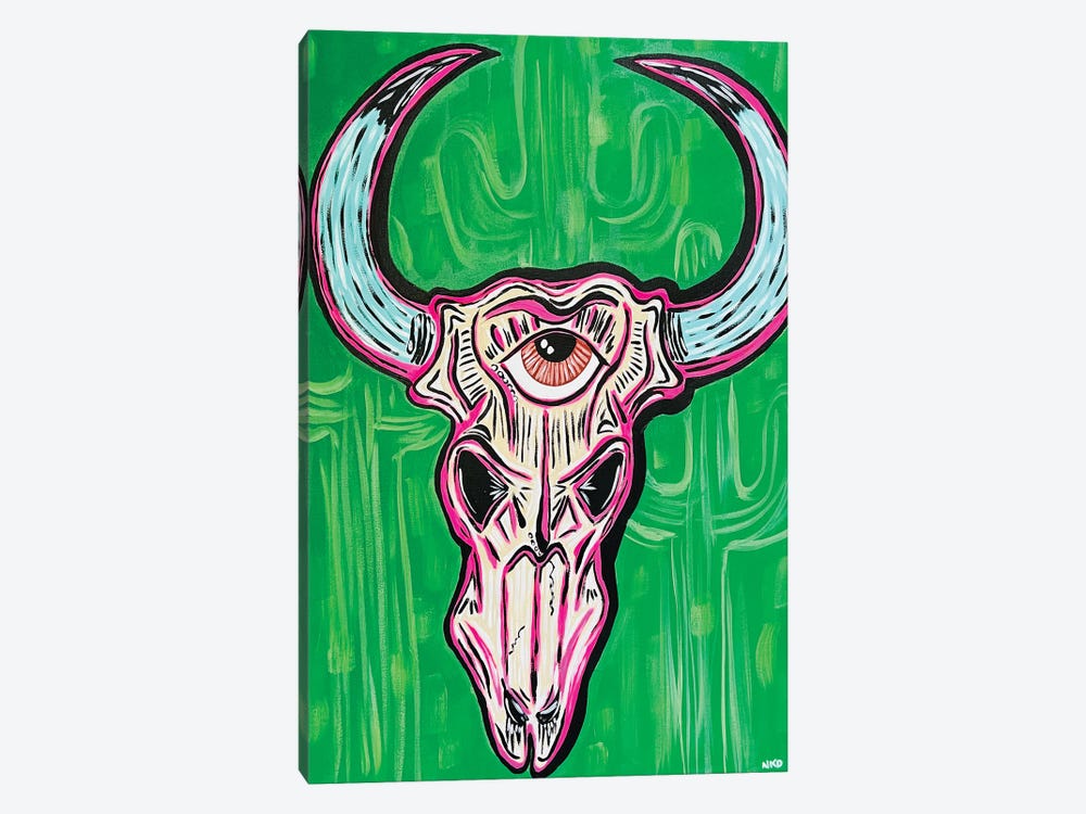 All Seeing Eye Cow Skull by Nicoleta Paints 1-piece Canvas Art