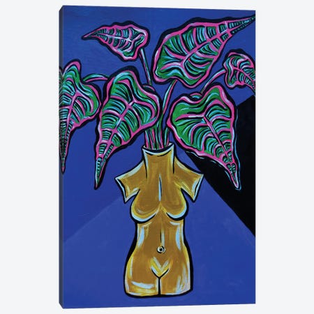 Body Vase Mustard Canvas Print #NPN2} by Nicoleta Paints Canvas Artwork