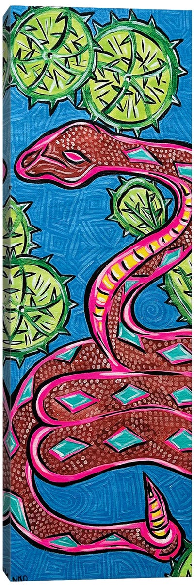 Rattlesnake Blue Canvas Art Print - Nicoleta Paints