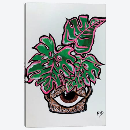 Eye Vase With Monstera Canvas Print #NPN37} by Nicoleta Paints Canvas Art Print