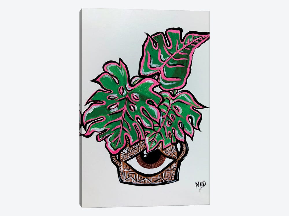Eye Vase With Monstera by Nicoleta Paints 1-piece Canvas Wall Art