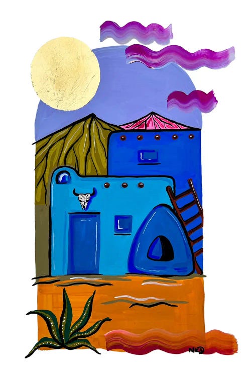 Blue Adobe House by Nicoleta Paints wall art