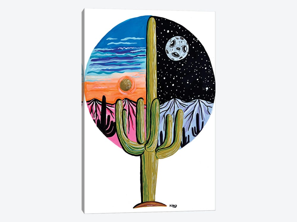 Saguaro Day And Night by Nicoleta Paints 1-piece Art Print