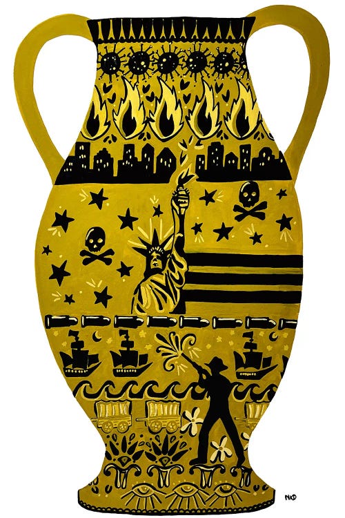 The Americana Vase by Nicoleta Paints wall art