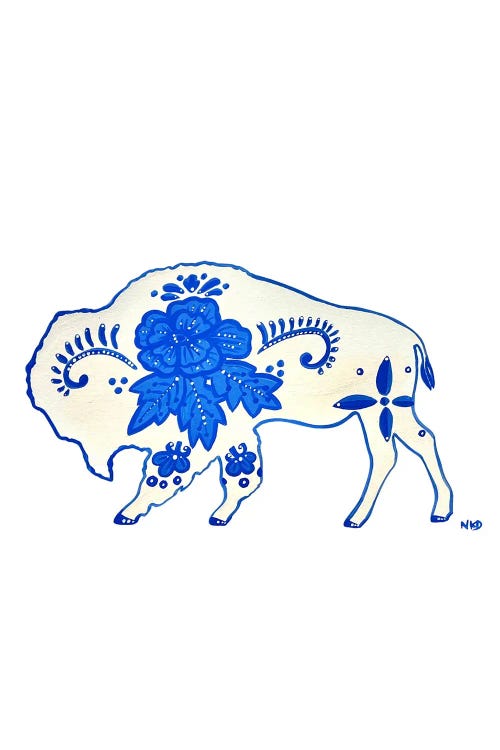 Blue And White Bison