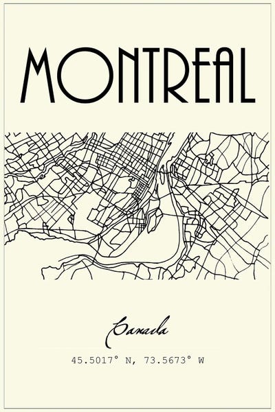 Quebec: Montreal City Map by Nordic Print Studio