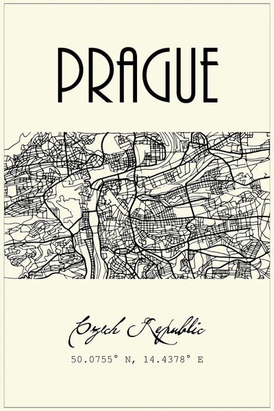 Czech Republic: Prague City Map by Nordic Print Studio