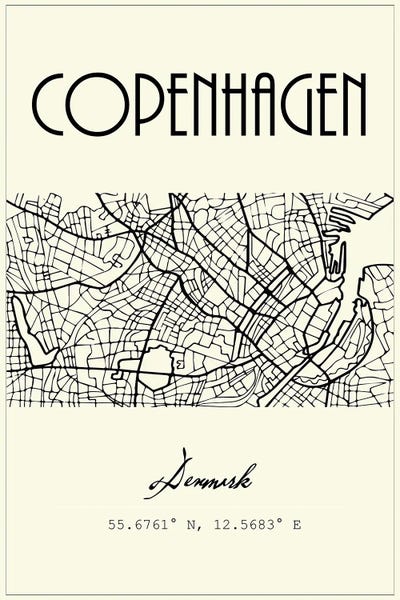 Denmark: Copenhagen City Map by Nordic Print Studio