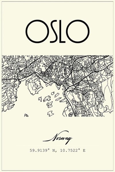 Oslo: Oslo City Map by Nordic Print Studio
