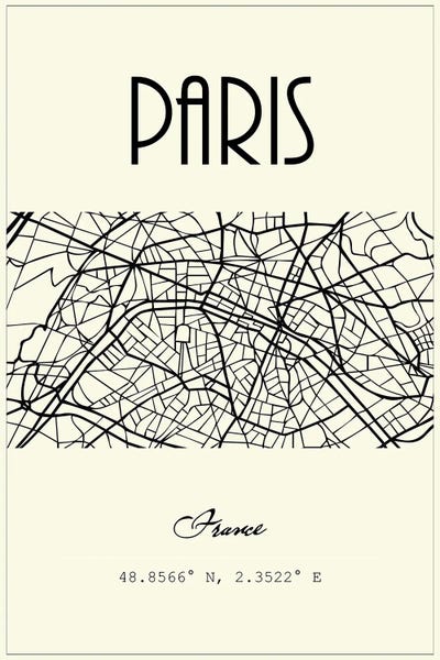 Paris Maps: Paris City Map by Nordic Print Studio