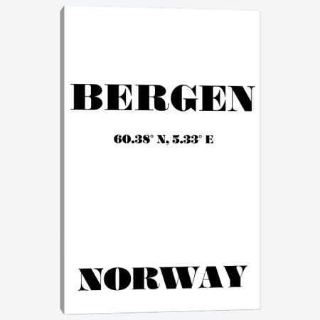 Bergen - Coordinates Canvas Print #NPS10} by Nordic Print Studio Canvas Art Print